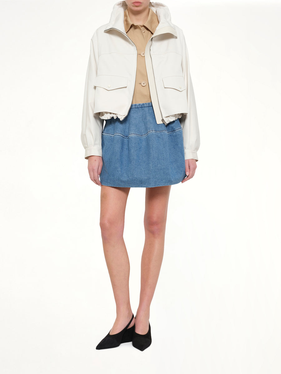 Denim Balloon Skirt in Light Blue