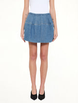 Denim Balloon Skirt in Light Blue