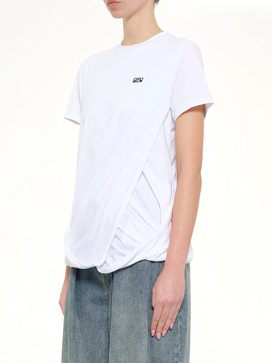 Draped Top in White