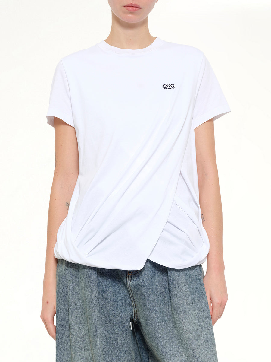 Draped Top in White