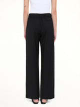 Logo Pleated Trousers in Black