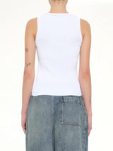 Tonal Anagram Tank Top in White