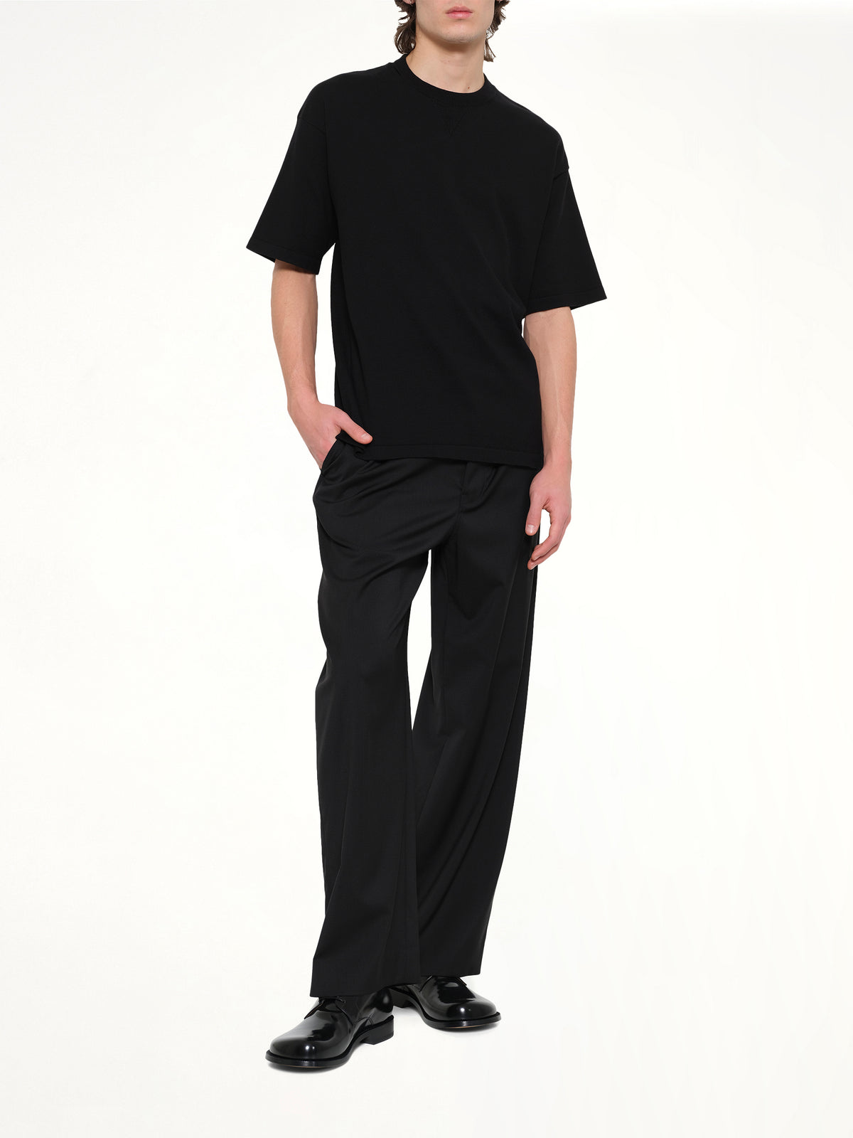 Twisted Rib Top in Black