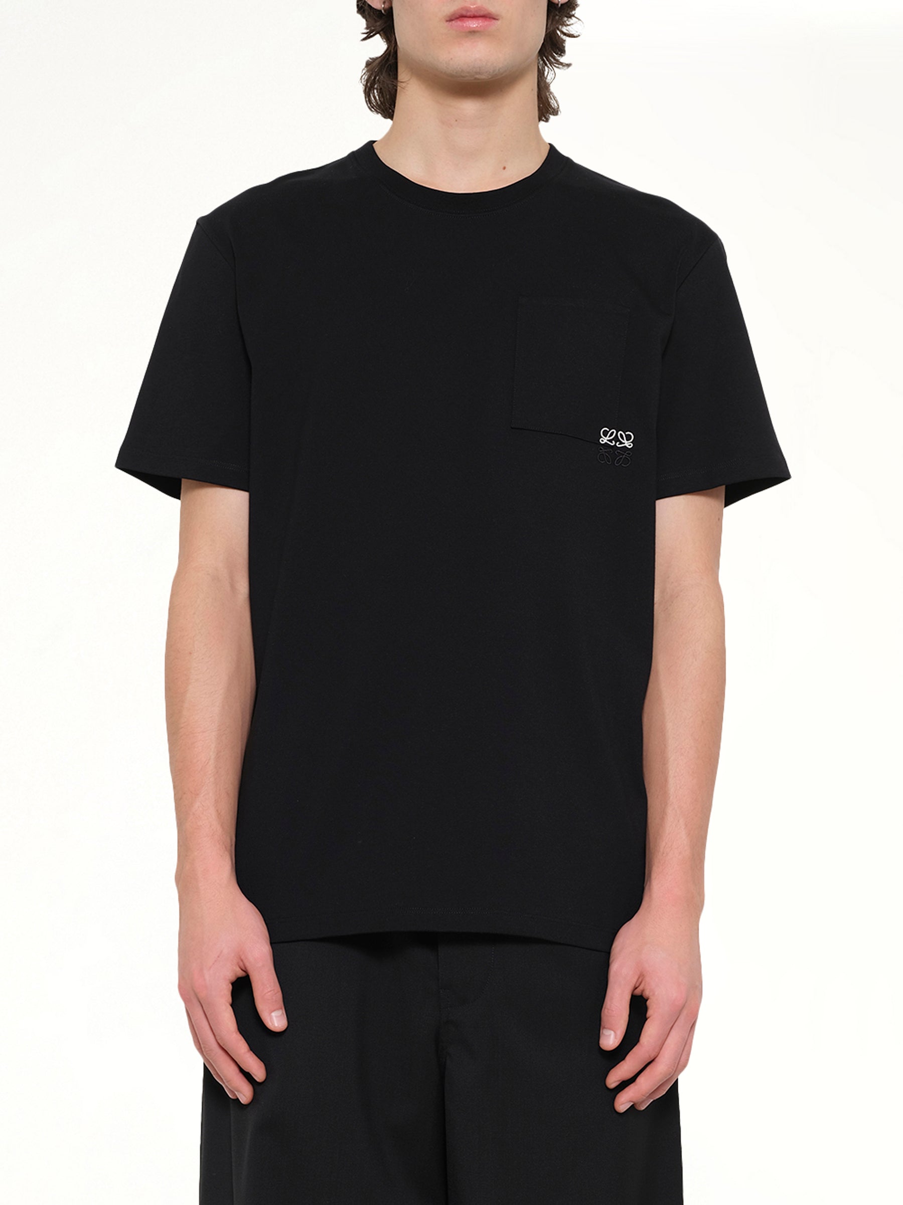 Two-Tone Anagram Relaxed Fit T-Shirt in Black