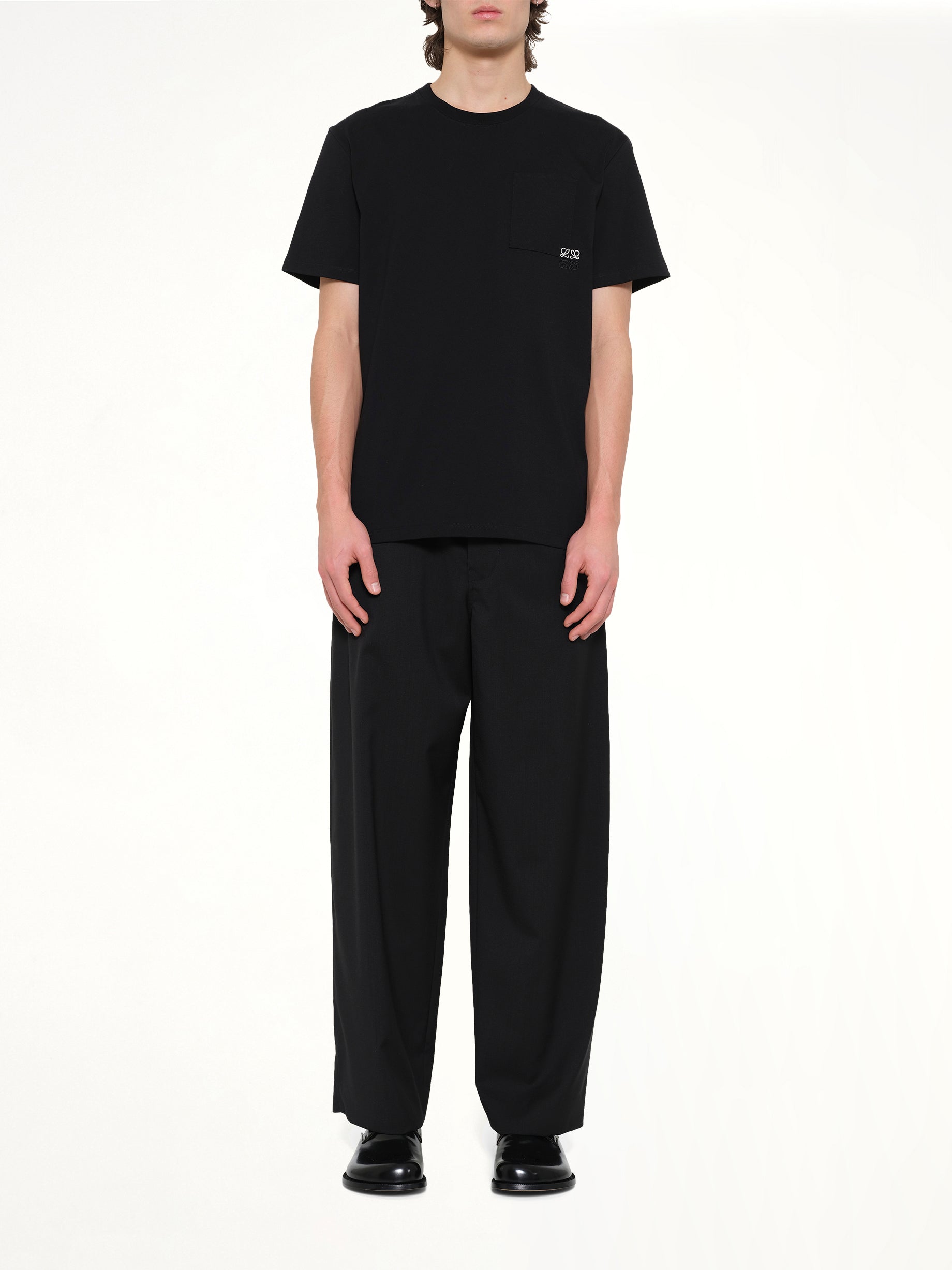 Two-Tone Anagram Relaxed Fit T-Shirt in Black