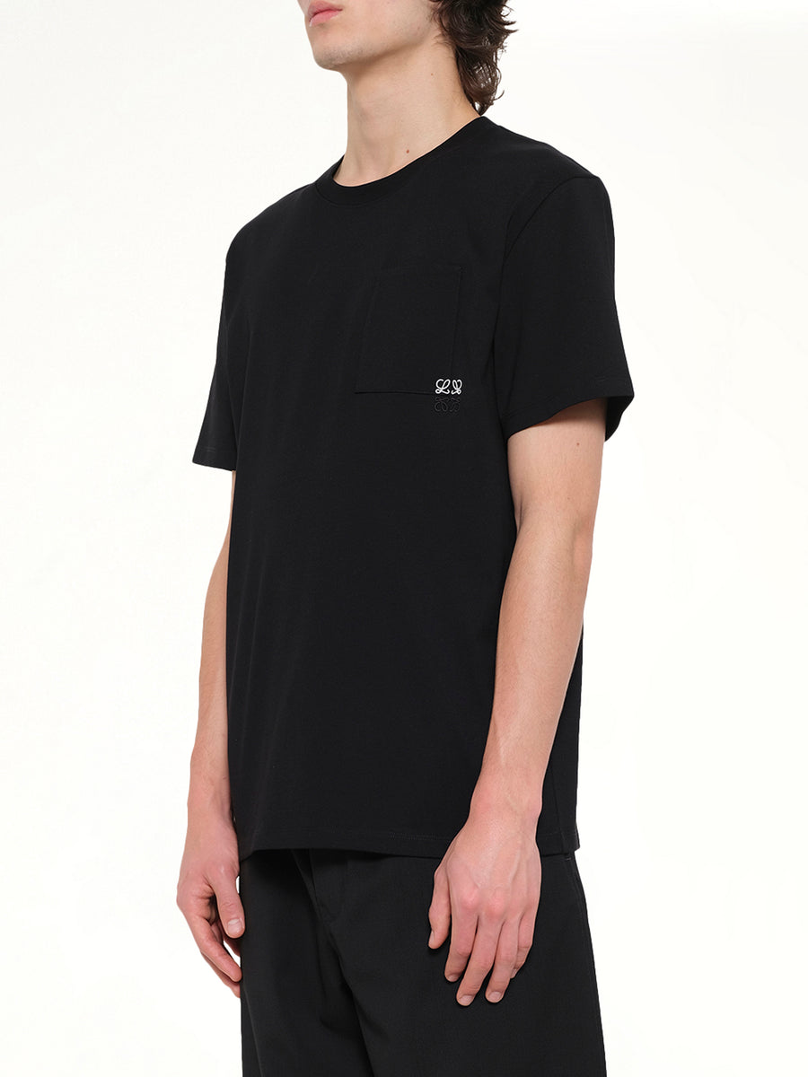 Two-Tone Anagram Relaxed Fit T-Shirt in Black