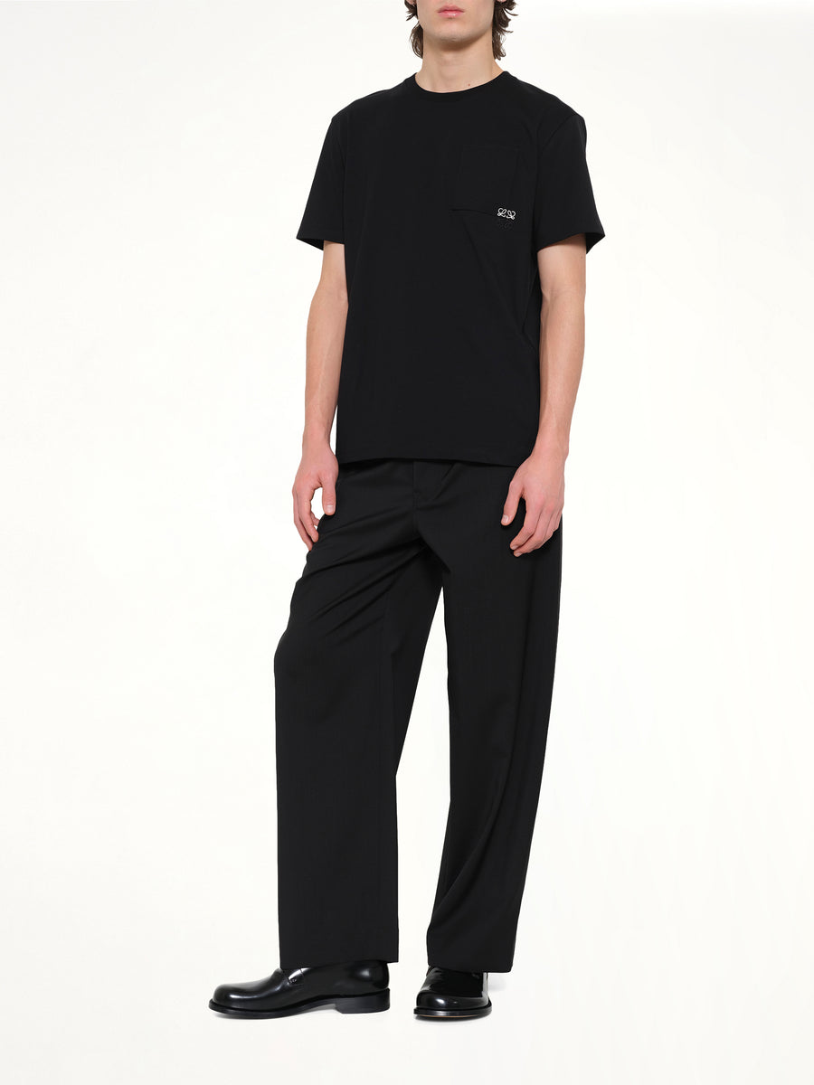 Two-Tone Anagram Relaxed Fit T-Shirt in Black