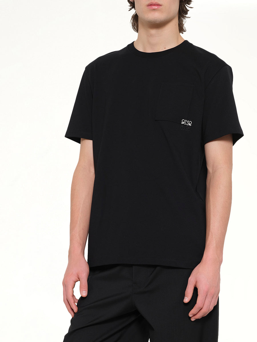 Two-Tone Anagram Relaxed Fit T-Shirt in Black