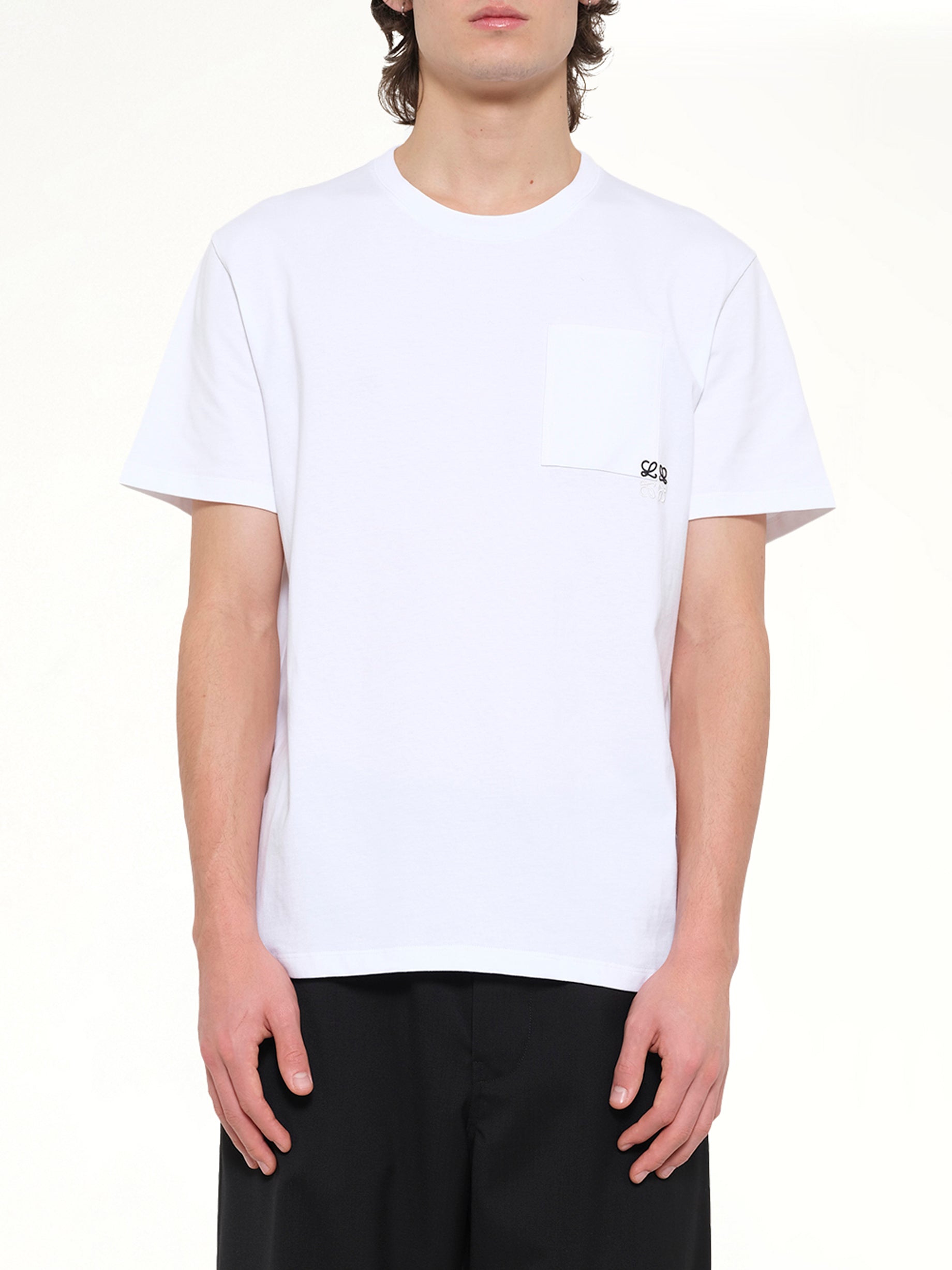 Two-Tone Anagram Relaxed Fit T-Shirt in White