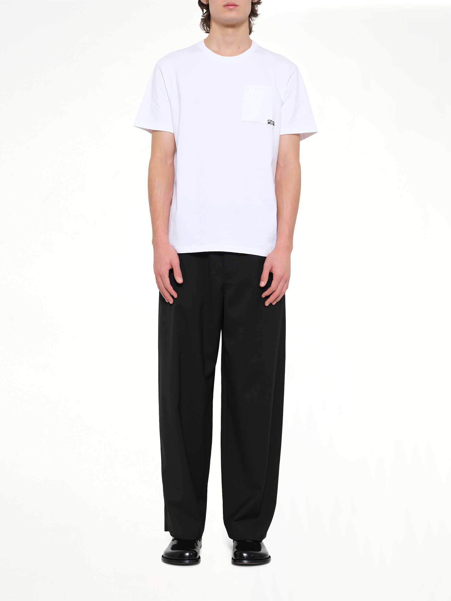 Two-Tone Anagram Relaxed Fit T-Shirt in White