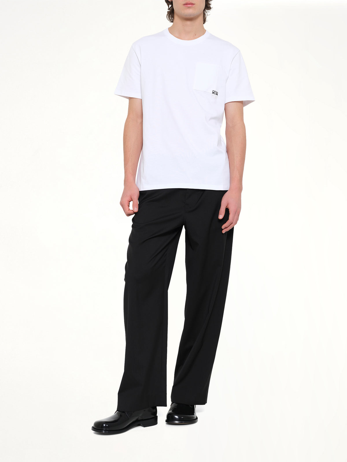 Two-Tone Anagram Relaxed Fit T-Shirt in White
