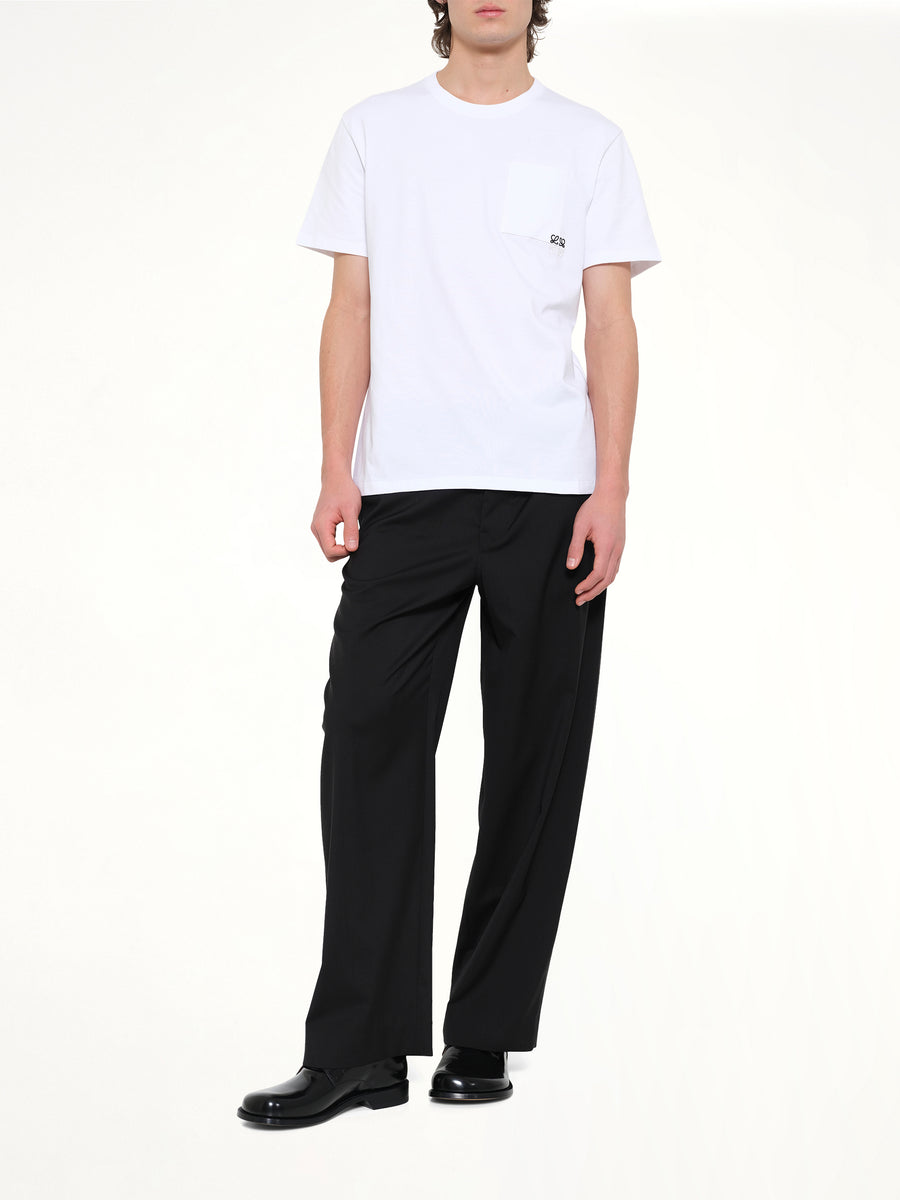 Two-Tone Anagram Relaxed Fit T-Shirt in White