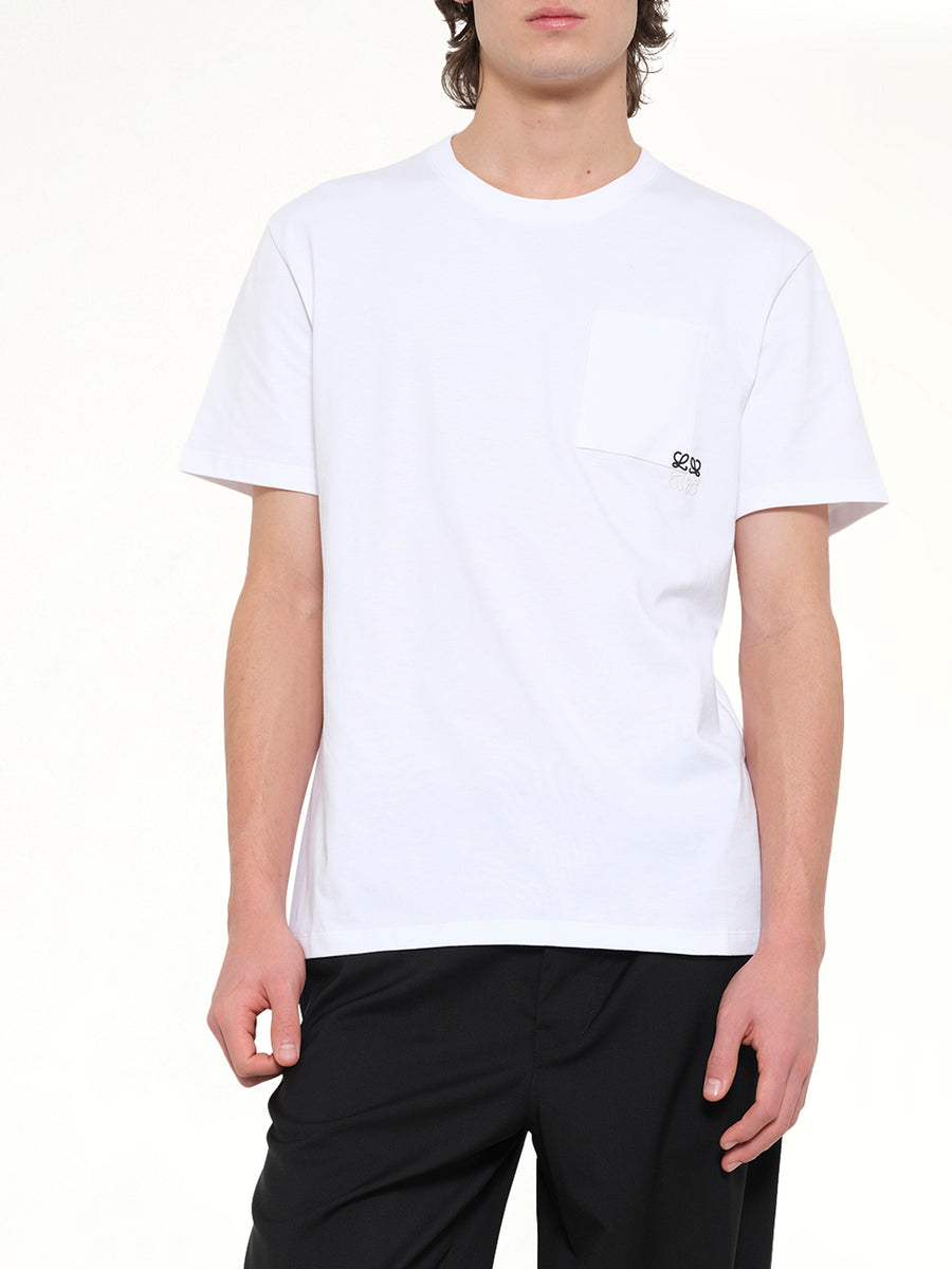 Two-Tone Anagram Relaxed Fit T-Shirt in White