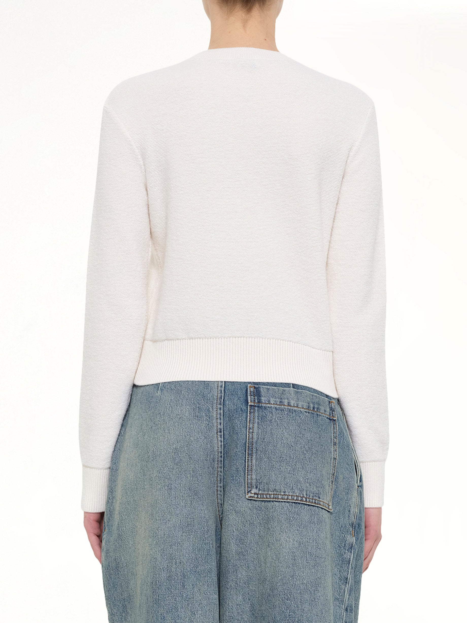 Wool Sweater in Ecru/Blue