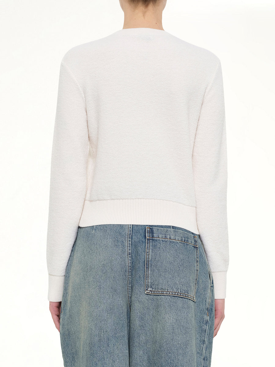 Wool Sweater in Ecru/Blue