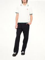 Boucle Short Sleeve Polo in White
