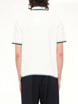 Boucle Short Sleeve Polo in White