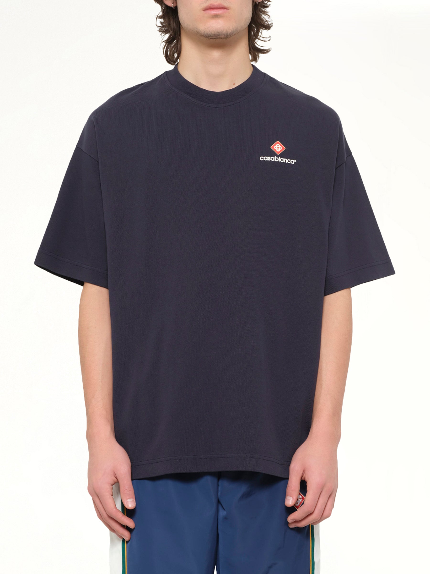 Casablanca Sports Oversized T-Shirt in Navy
