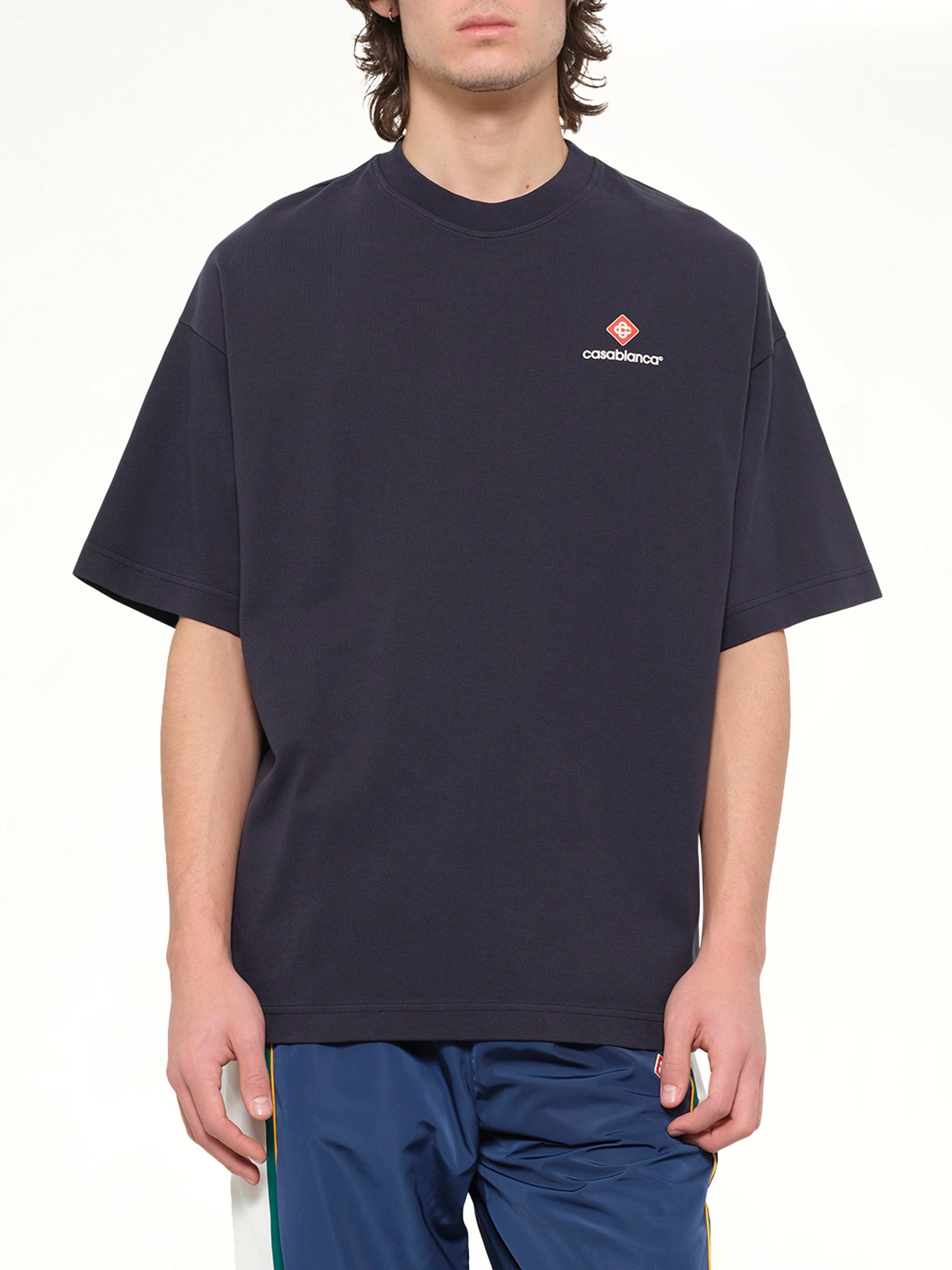 Casablanca Sports Oversized T-Shirt in Navy