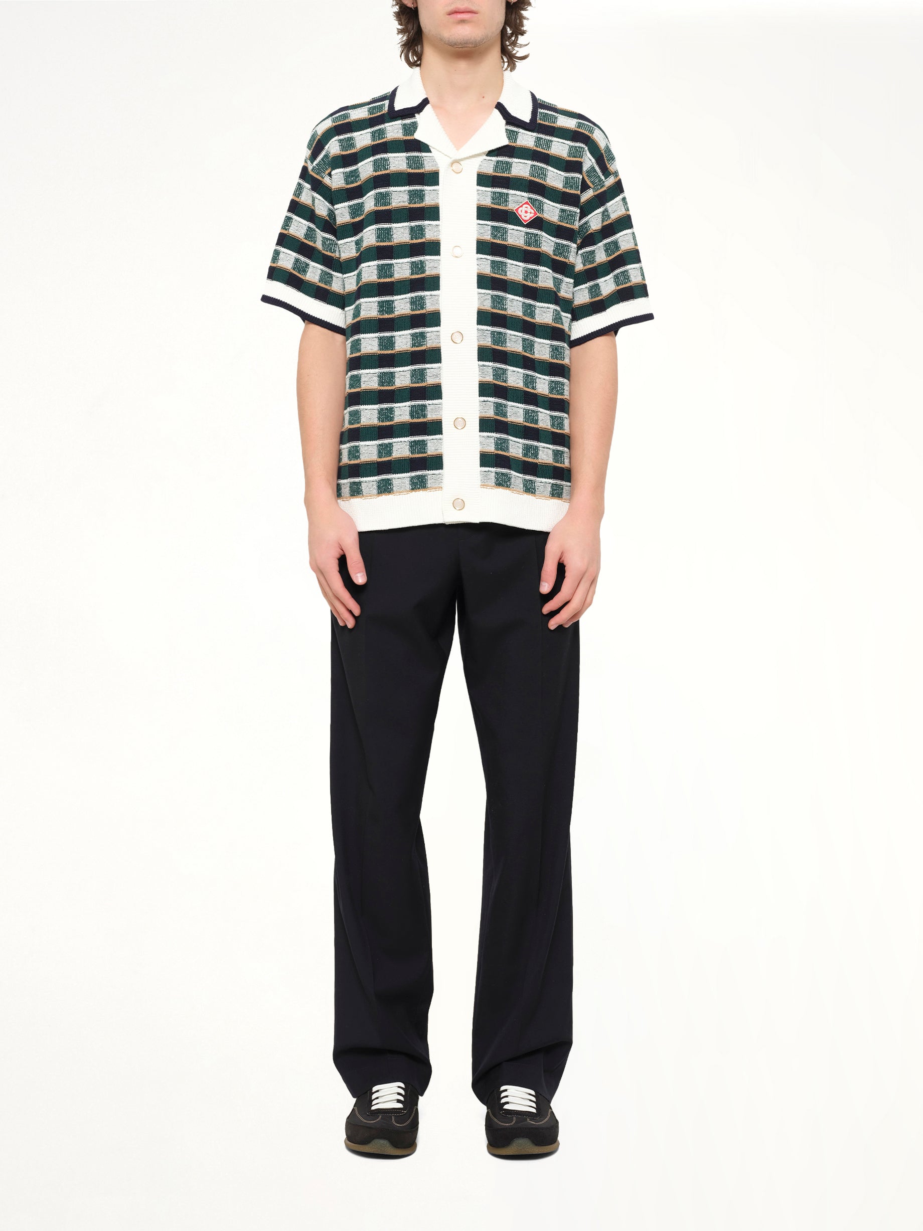 Cotton Mosaic Shirt in Green