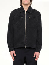 Denim Monogram Jacket in Black