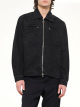 Denim Monogram Jacket in Black