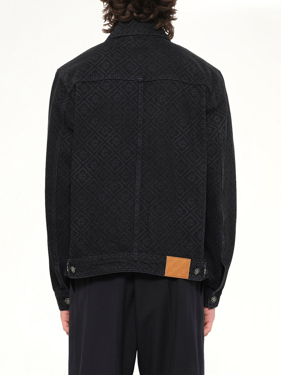 Denim Monogram Jacket in Black