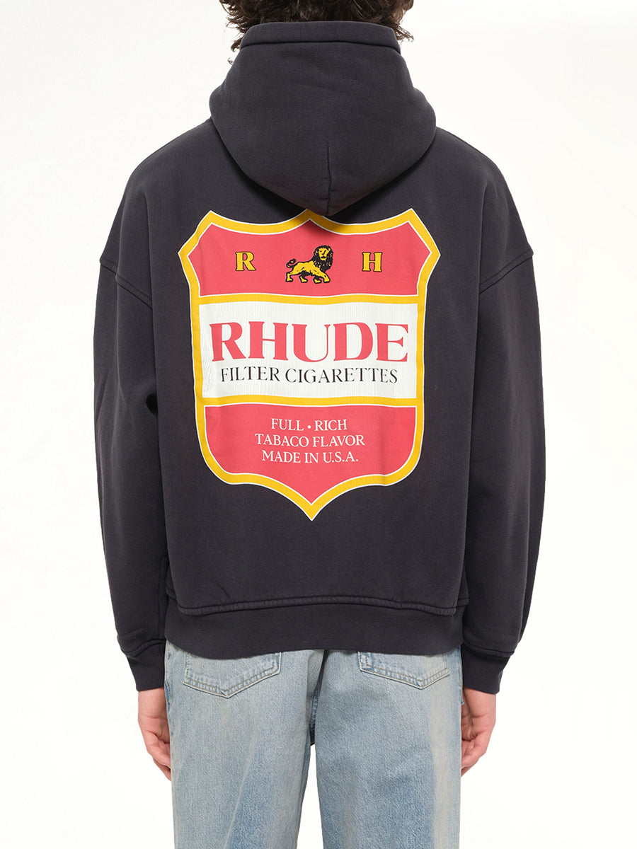 Filtaro Crest Zip-Up Hoodie in Vintage Black
