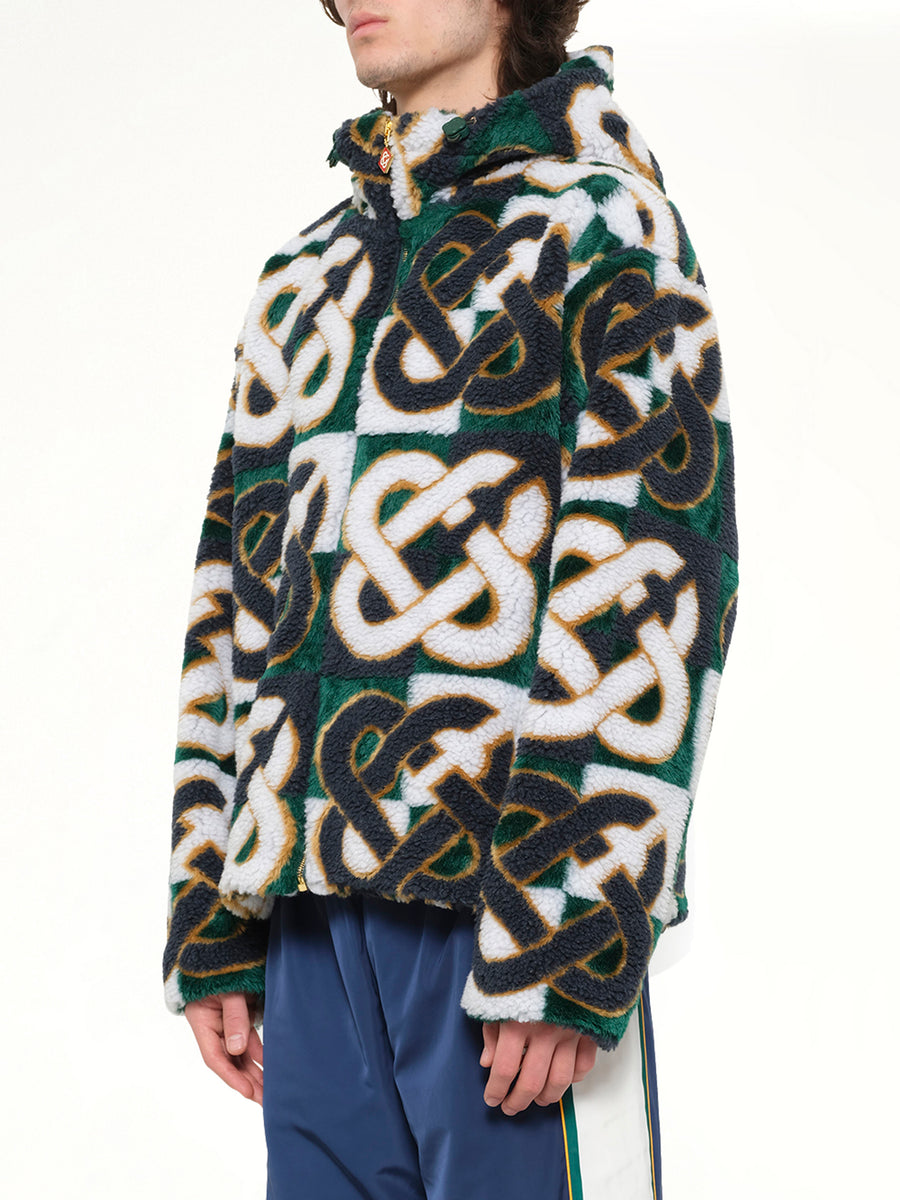 Fleece Casablanca Monogram Jacket in Green