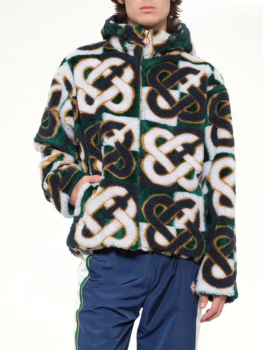 Fleece Casablanca Monogram Jacket in Green