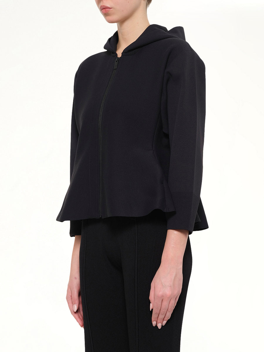 Milan Hoodie Flare Jacket in Black