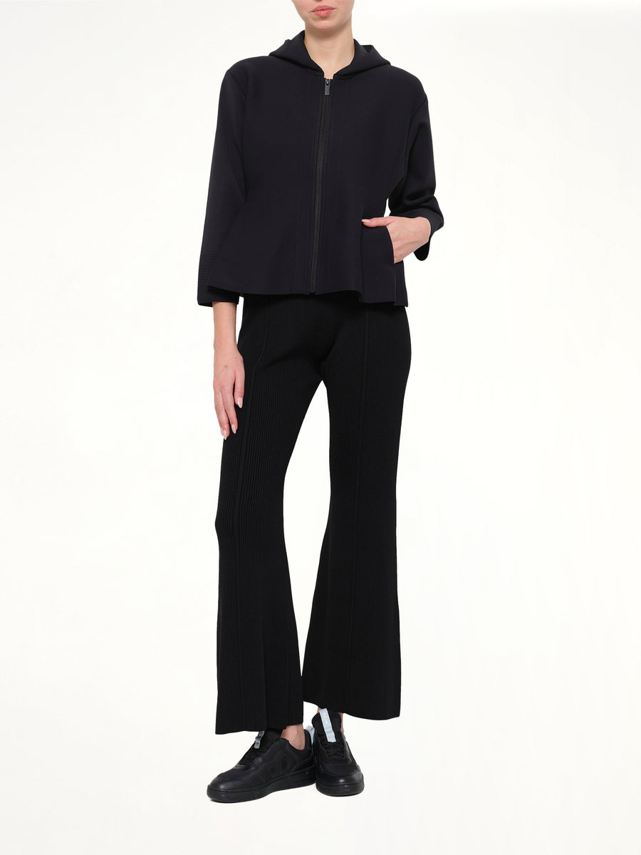 Milan Hoodie Flare Jacket in Black