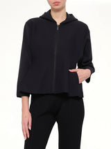 Milan Hoodie Flare Jacket in Black