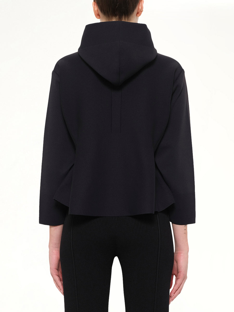 Milan Hoodie Flare Jacket in Black