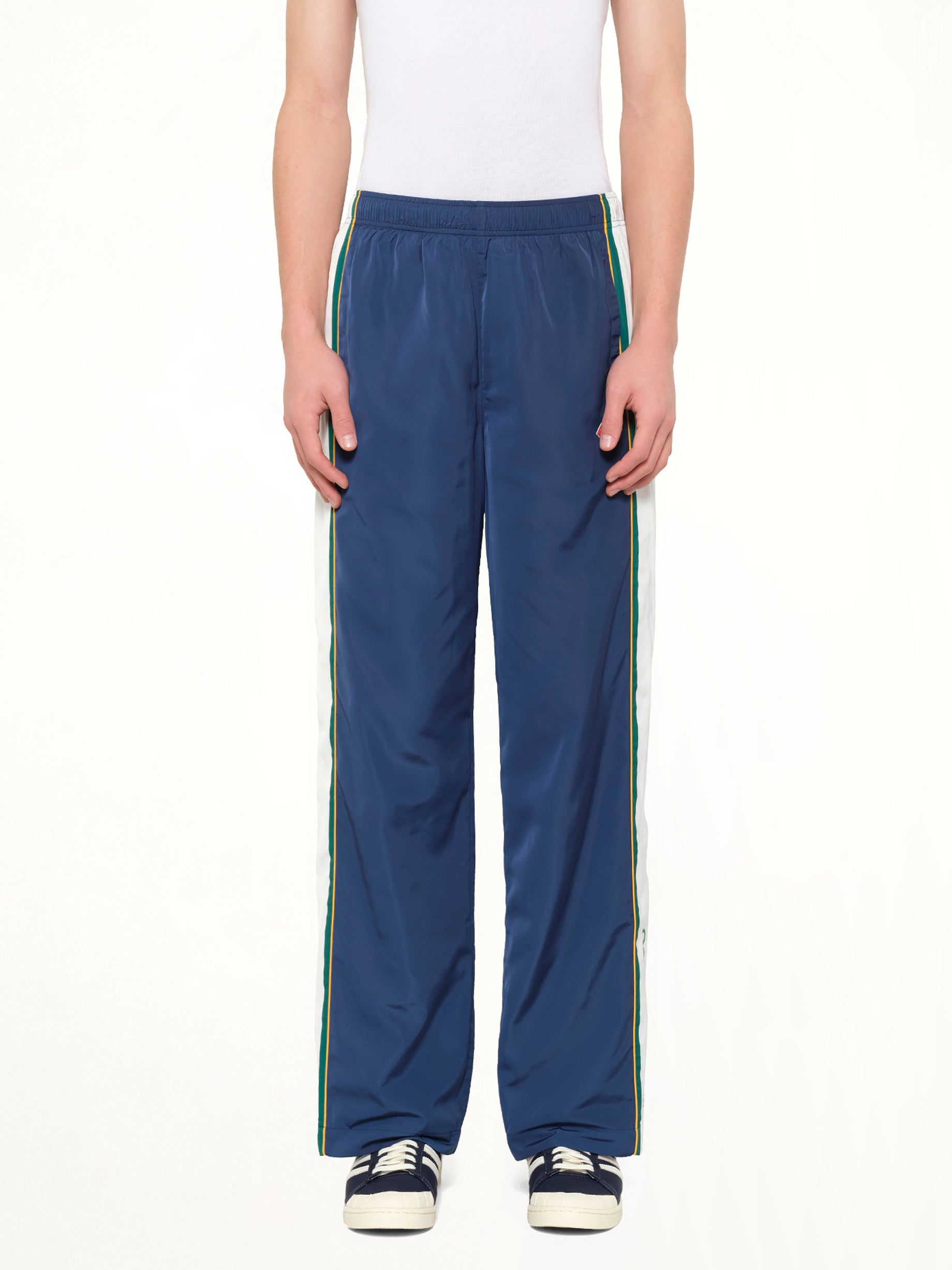 Poly Tafferta Track Pants in Navy
