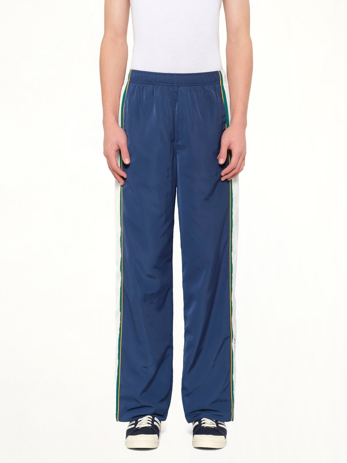 Poly Tafferta Track Pants in Navy