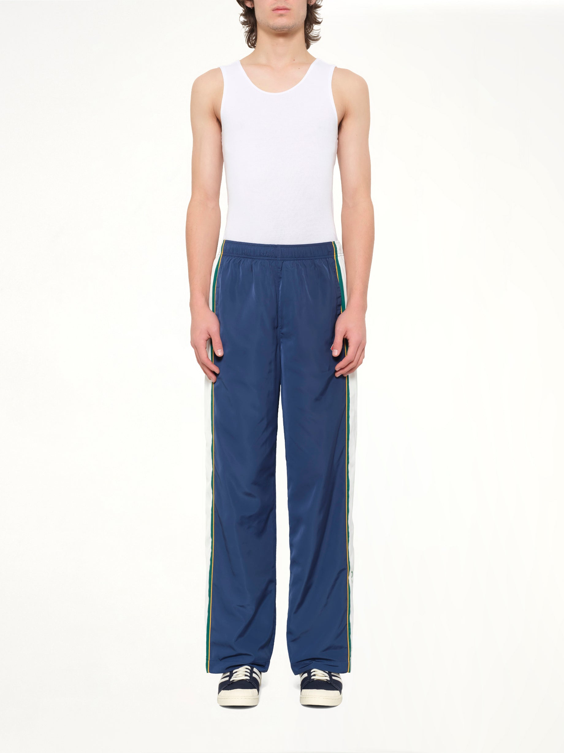 Poly Tafferta Track Pants in Navy