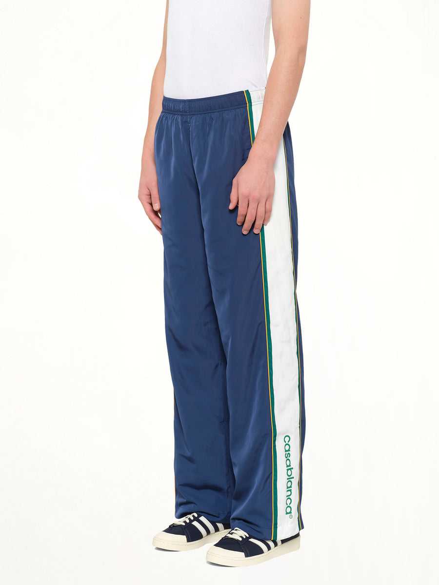 Poly Tafferta Track Pants in Navy