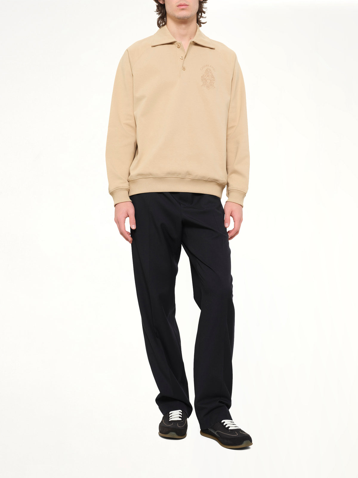 Punto Collared Sweatshirt in Beige
