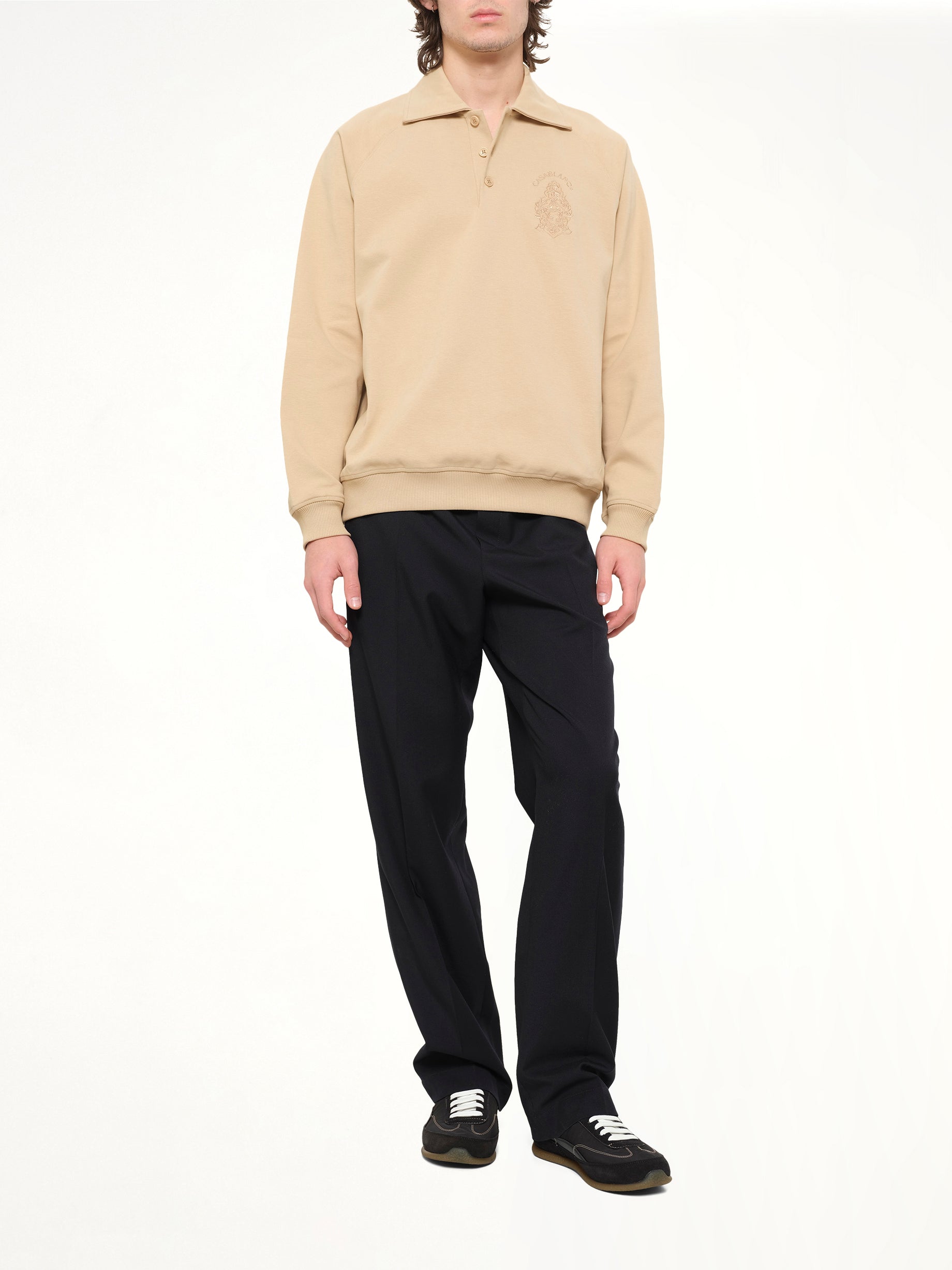 Punto Collared Sweatshirt in Beige