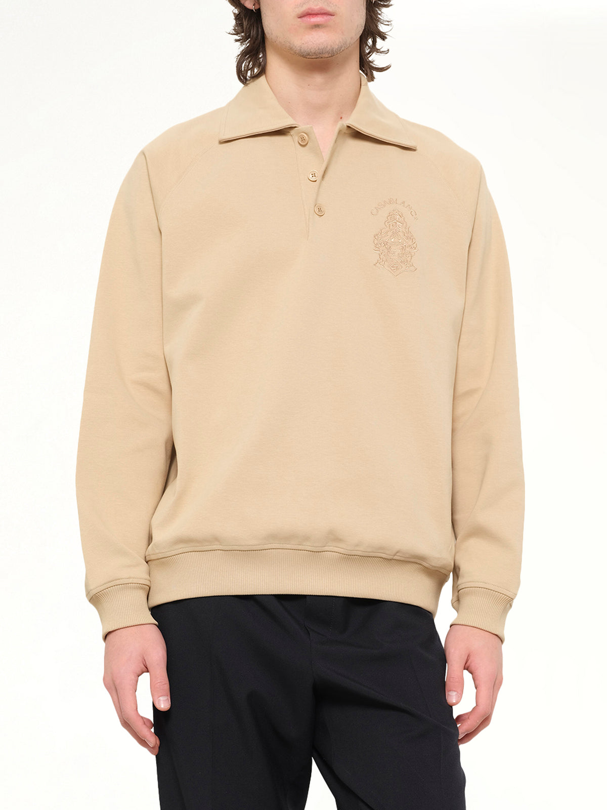 Punto Collared Sweatshirt in Beige
