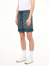 Radiating Monogram Silk Shorts in Green