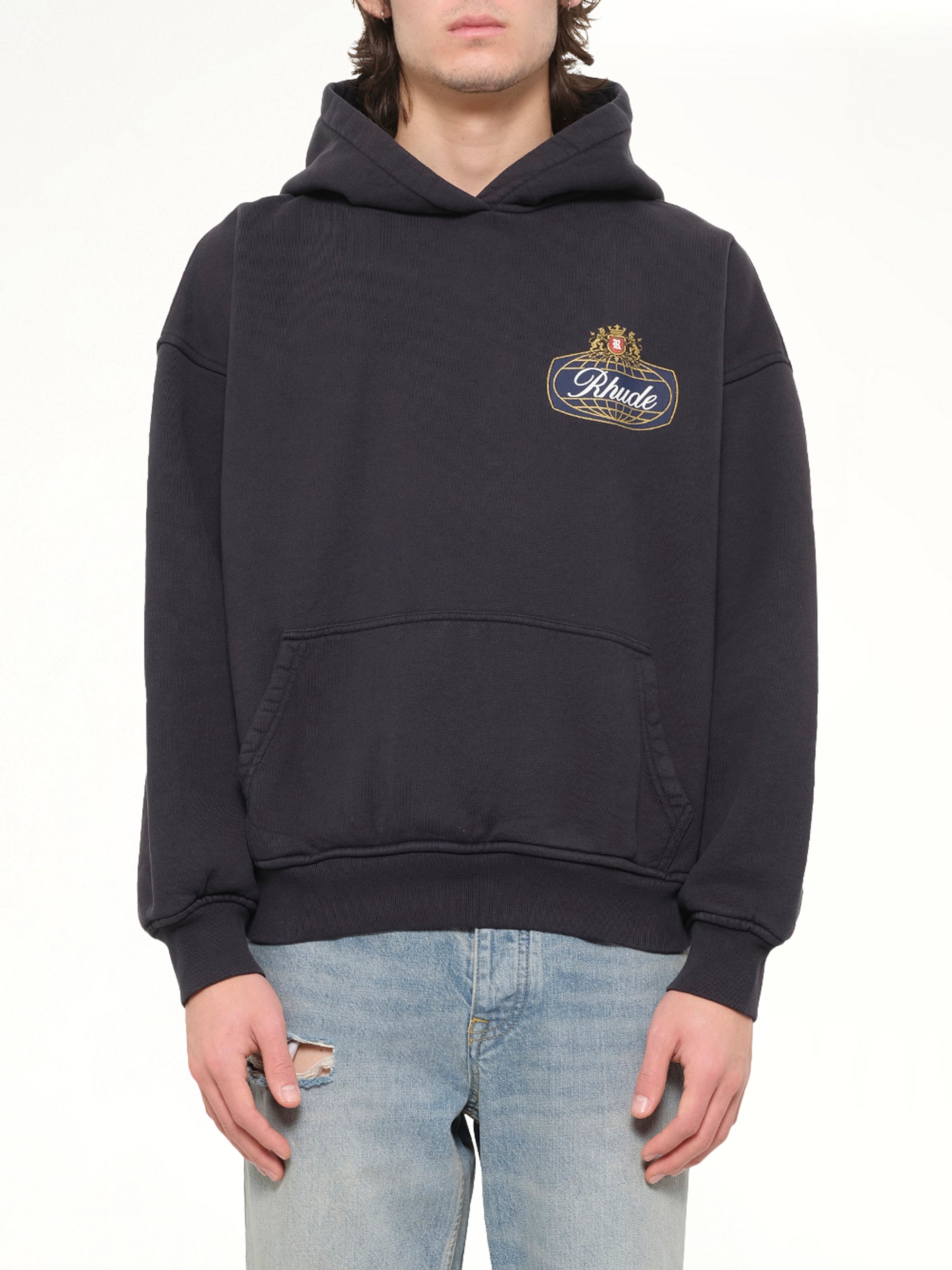 Rhude Safari Crest Hoodie in Vintage Black