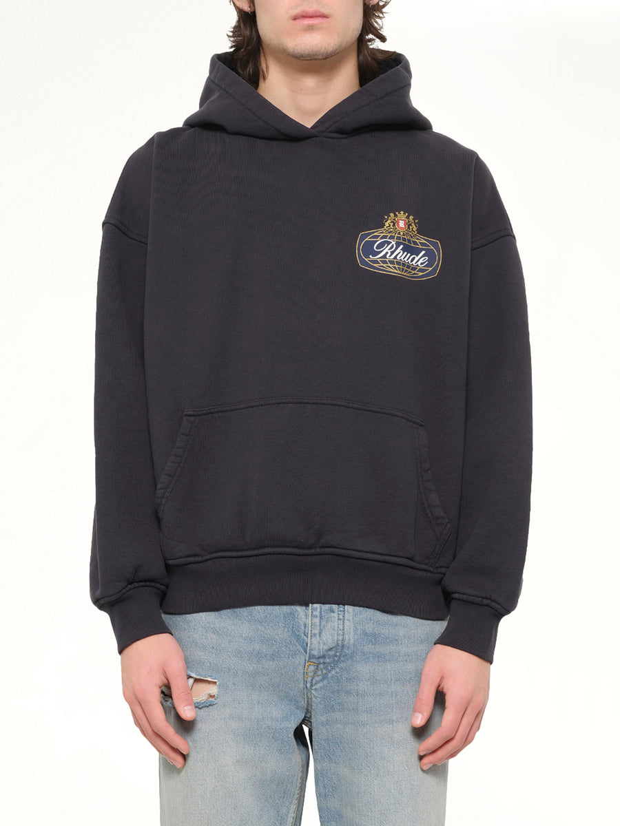 Rhude Safari Crest Hoodie in Vintage Black