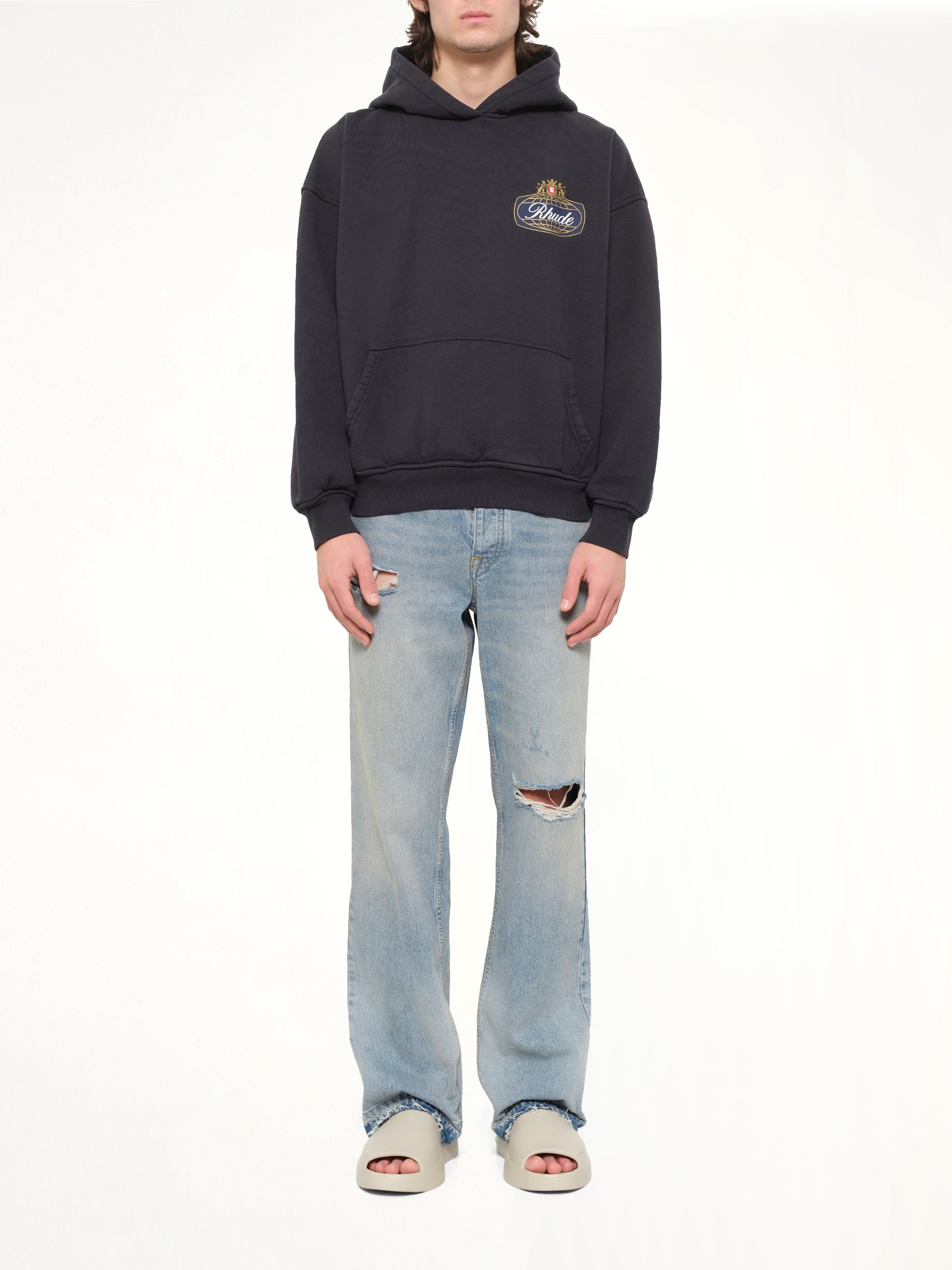 Rhude Safari Crest Hoodie in Vintage Black