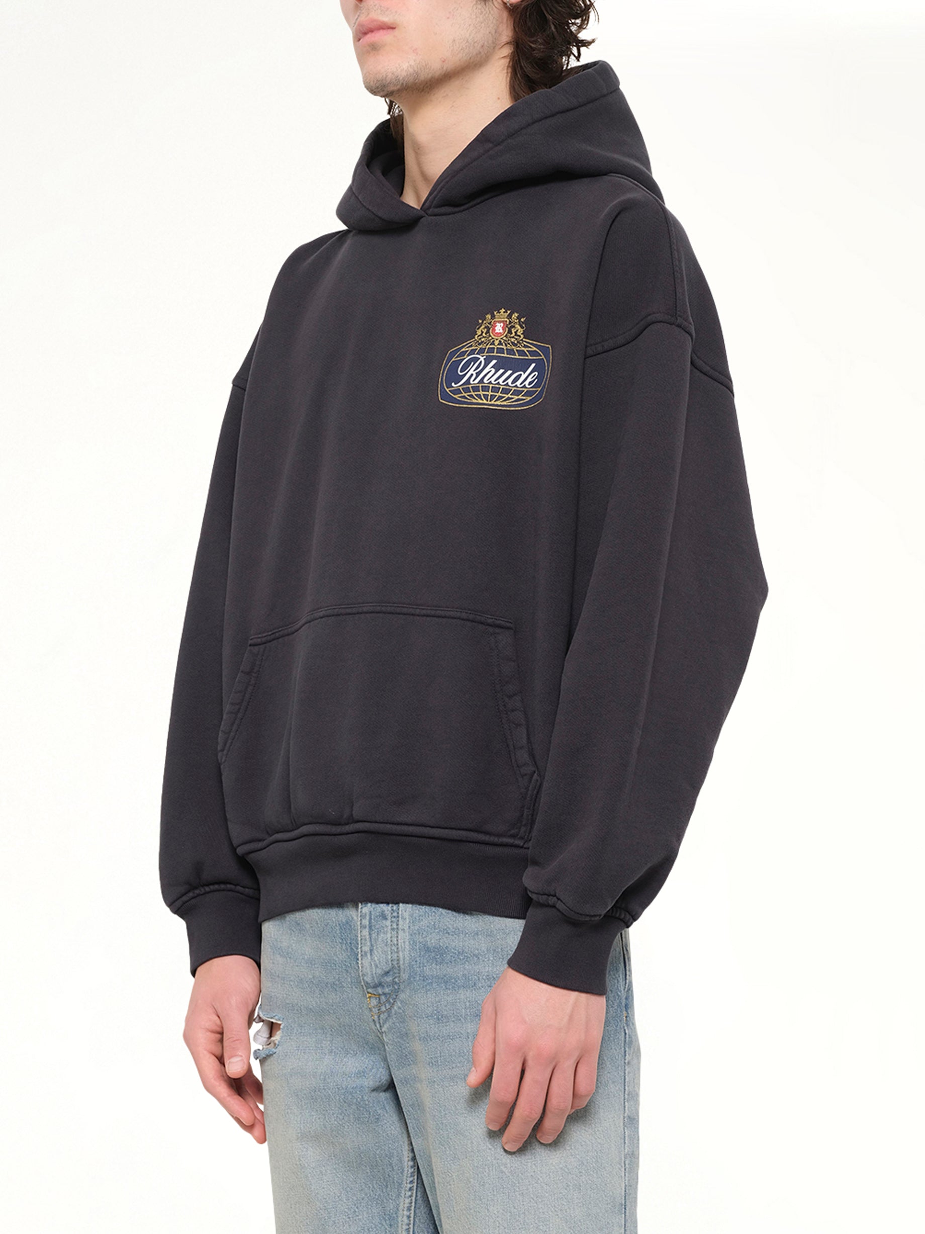 Rhude Safari Crest Hoodie in Vintage Black