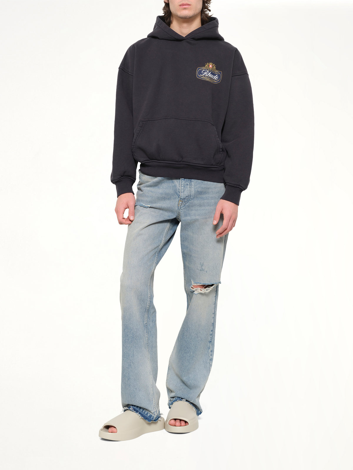 Rhude Safari Crest Hoodie in Vintage Black
