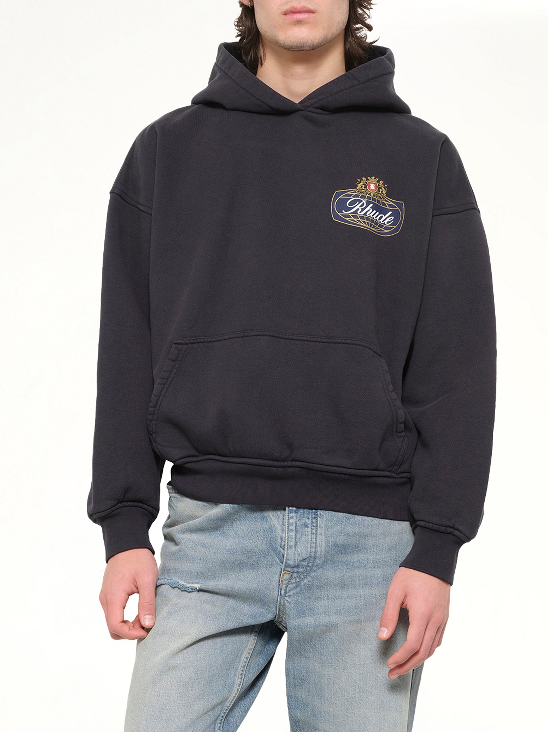 Rhude Safari Crest Hoodie in Vintage Black