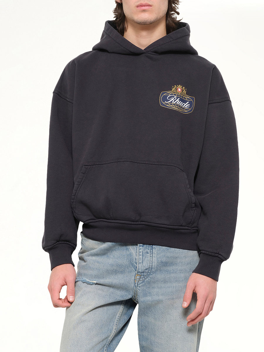 Rhude Safari Crest Hoodie in Vintage Black