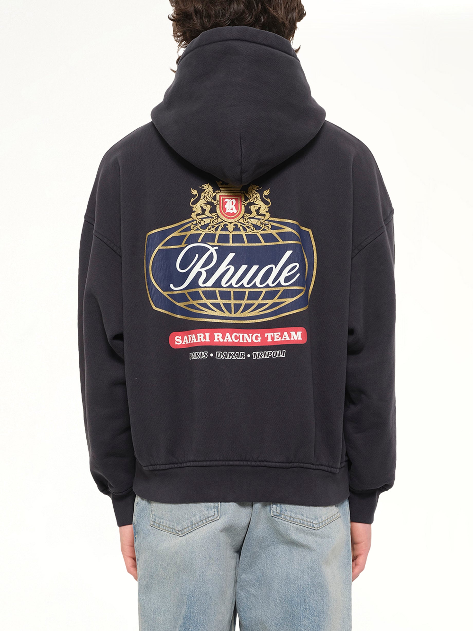 Rhude Safari Crest Hoodie in Vintage Black